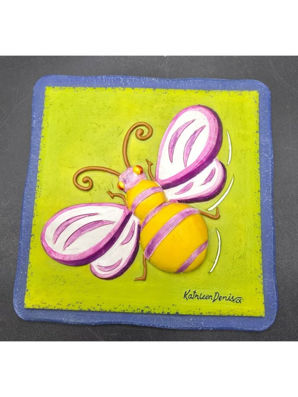 Bee Bug Fairy Wall Plaque Whimsical Hand-Painted By Kathleen Denise JJ4275